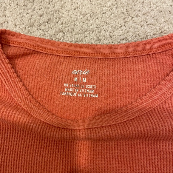 Aerie fall orange waffle short sleeve tee - Picture 3 of 3